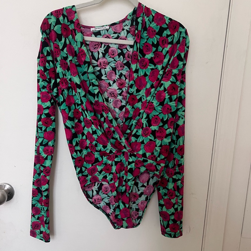 Zara Floral Rose Bodysuit